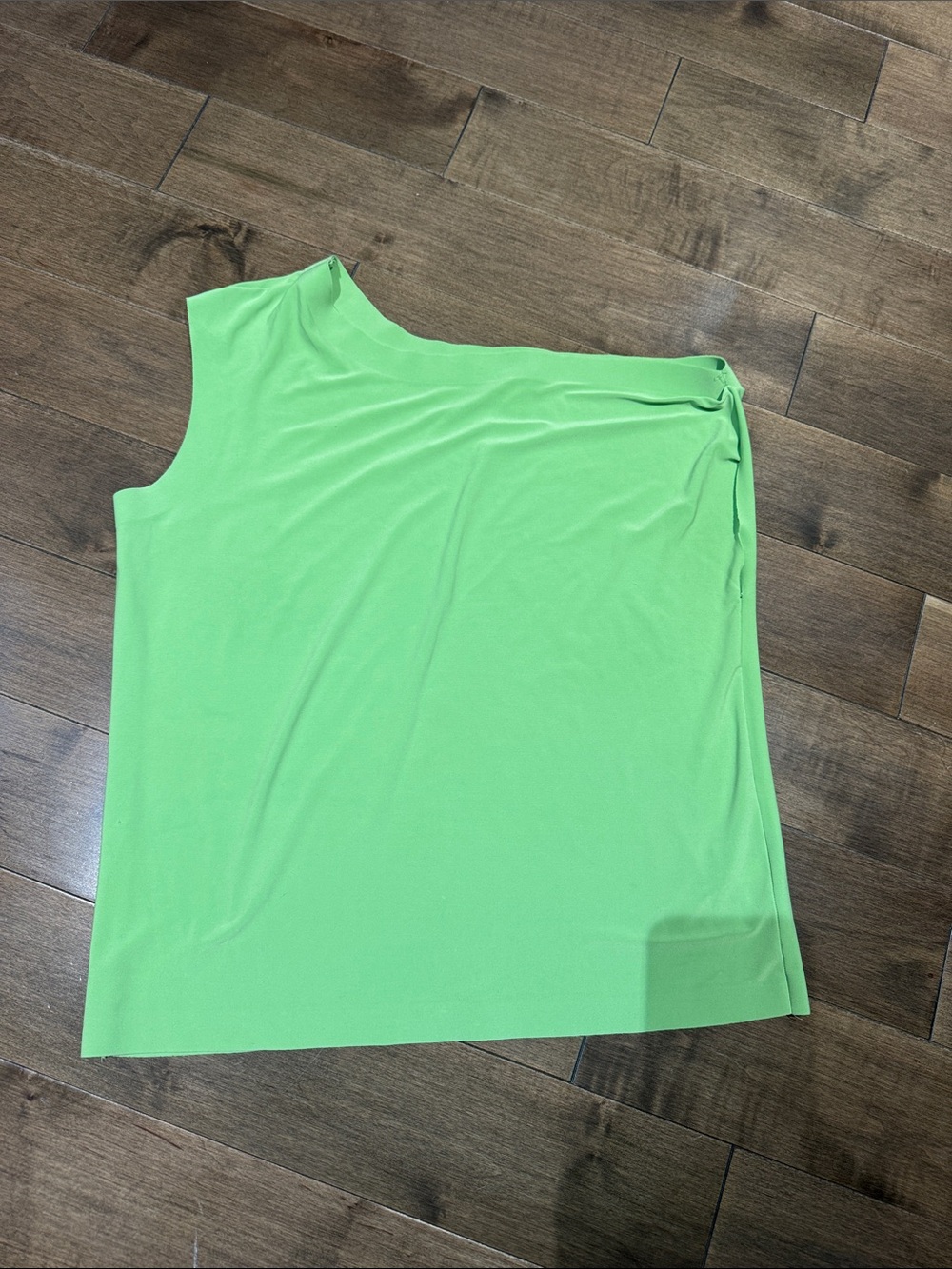 Norma Kamali One-Shoulder Tank Top in Bright Lime